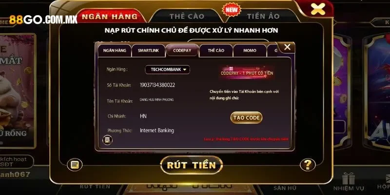 Rút tiền 88Go – Hướng Dẫn Nhanh Chóng Và Cực Kì Đơn Giản Chi tiết cách rút tiền 88Go dành cho game thủ