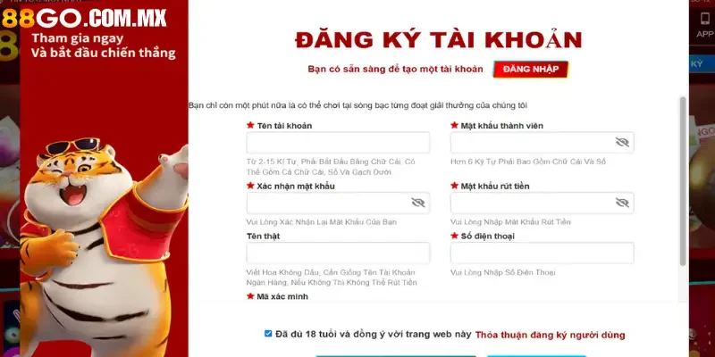 Kèo Tỷ Số Chính Xác – Cá Cược Đỉnh Cao Tại Nhà Cái 88go Quy trình từng bước để tạo tài khoản nhanh chóng và dễ dàng